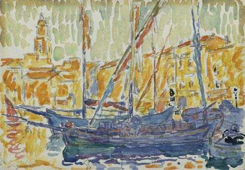 Appraisal: SIGNAC PAUL Paris St Tropez harbour Watercolour on paper Signature