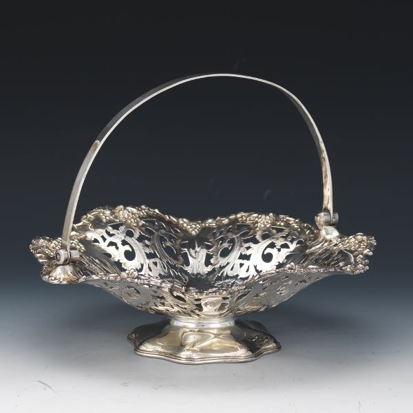 Appraisal: MAPIN WEB BELLE EPOQUE SILVER PLATED GRAPE VINE BASKET DATED