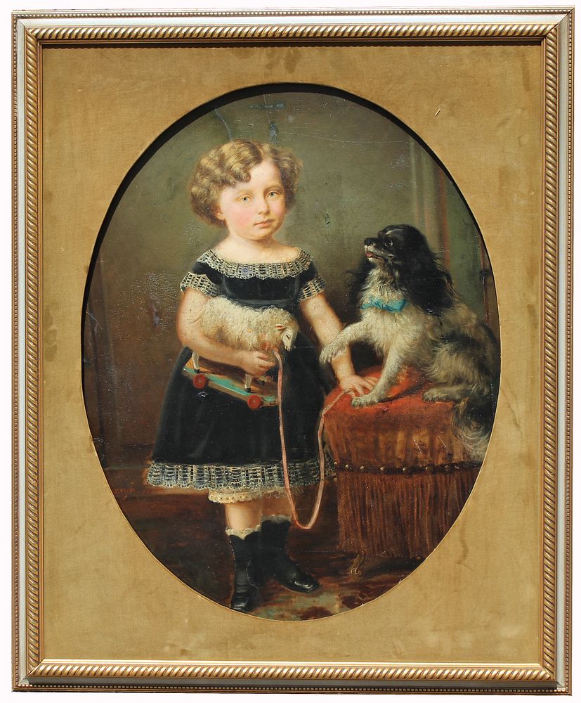 Appraisal: Signed th Century Portrait of a Young Girl Signed th