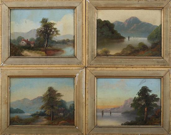 Appraisal: CONTINENTAL SCHOOL th th century LANDSCAPES FOUR WORKS oil on