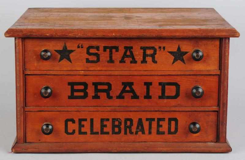 Appraisal: Oak Star Braid Celebrated Spool Cabinet Nice stenciling Condition Very