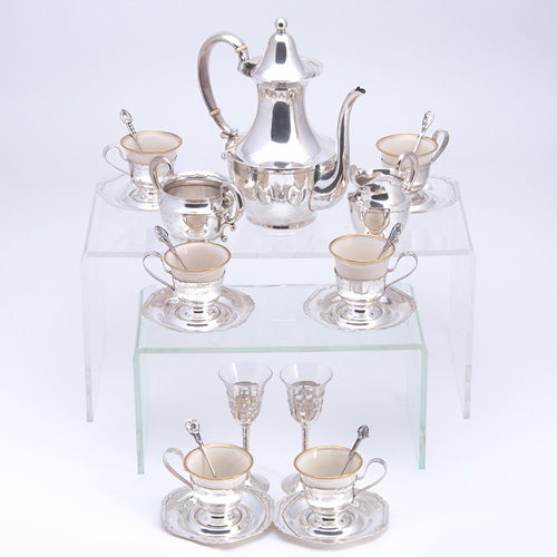 Appraisal: SHREVE LEBOLT Sterling coffee set Shreve pts coffee pot sugar