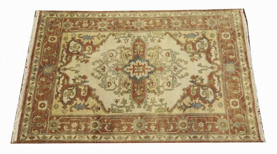 Appraisal: Lot Property of Various Owners Kashmir Serapi Rug Contemporary Beige