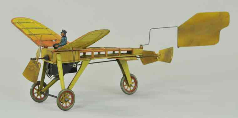 Appraisal: FISCHER BLERIOT Germany interesting lithographed tin plane features flapping wings