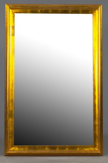 Appraisal: Napoleon III-Style Giltwood Looking Glass the beveled rectangular plate surrounded