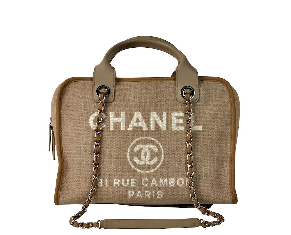 Appraisal: CHANEL 'Deauville' Mauve Bowler Bag 'Deauville' bowler bag from Chanel