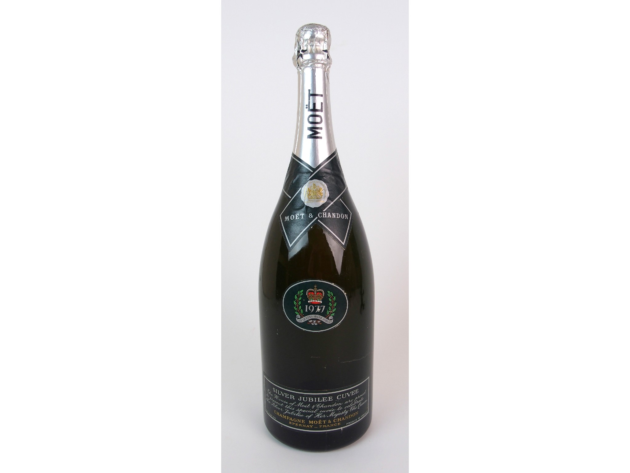 Appraisal: A magnum bottle of Moet Chandon Silver Jubilee Cuvee Champagne