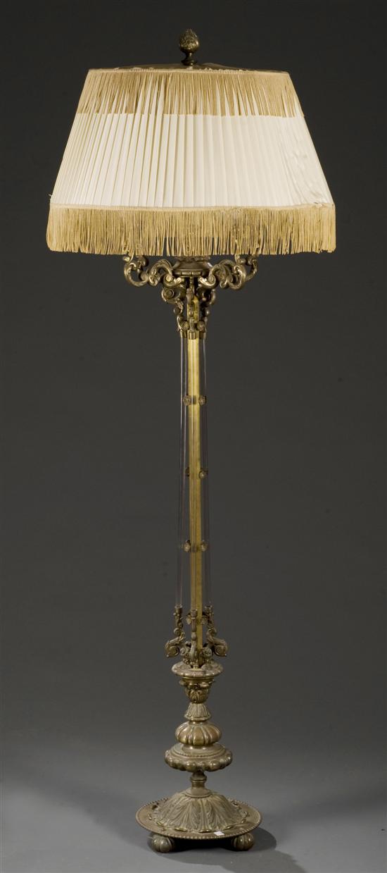 Appraisal: French bronze floor lamp c - With four arms of