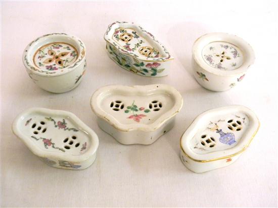 Appraisal: Chinese th century a group of six famille rose decorated