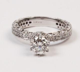 Appraisal: K WHITE GOLD CT DIAMOND SOLITAIRE RING K WHITE GOLD