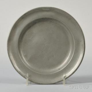 Appraisal: Pewter Plate Joseph Danforth Middletown Connecticut - beaded rim the