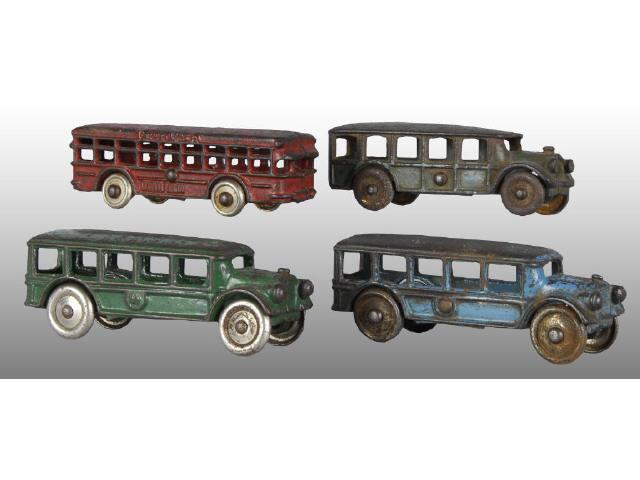 Appraisal: Lot of Cast Iron Small Bus Toys Description Various colors