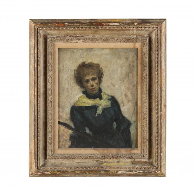 Appraisal: FRENCH SCHOOL TH CENTURY SELF-PORTRAIT OF AN ARTIST Oil on