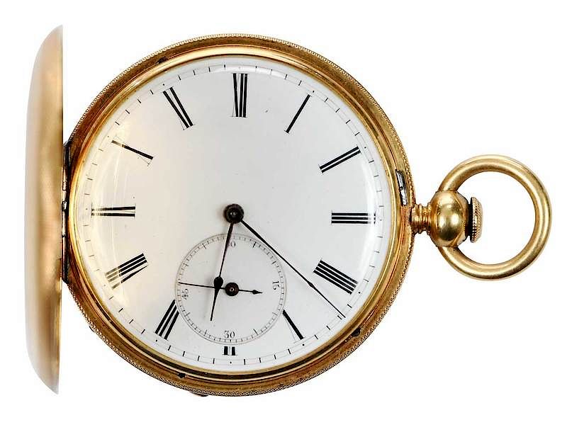 Appraisal: kt Pocket Watch mm case black Roman numeral hour marks