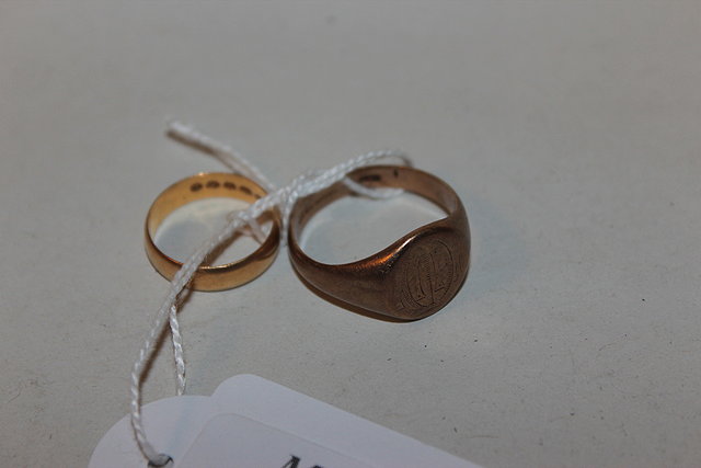 Appraisal: A CT GOLD WEDDING BAND together with a ct gold