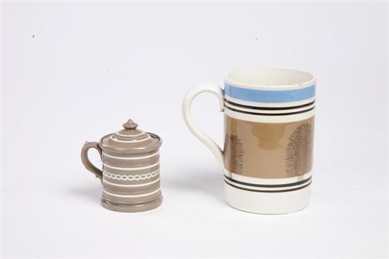 Appraisal: TWO PIECES OF MOCHA English mid th century Mug with