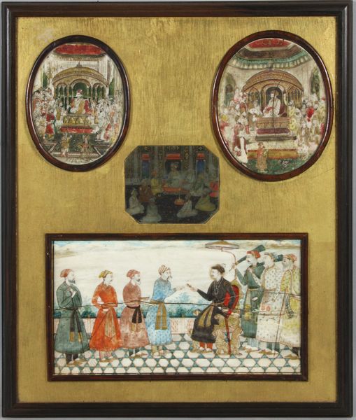 Appraisal: th Century group of framed miniature Indian paintings on ivory