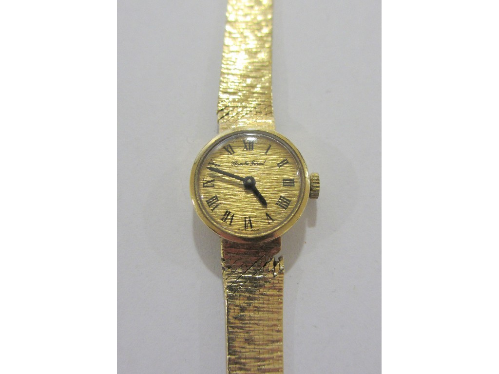 Appraisal: Ladies ct gold bracelet watch by Bueche Girod