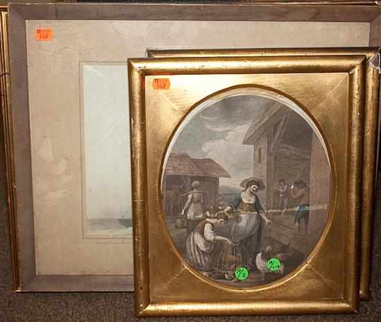 Appraisal: Two framed nautical prints and a pair of framed English