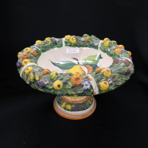 Appraisal: Italian Della Robbia Pottery Compote diameter tall