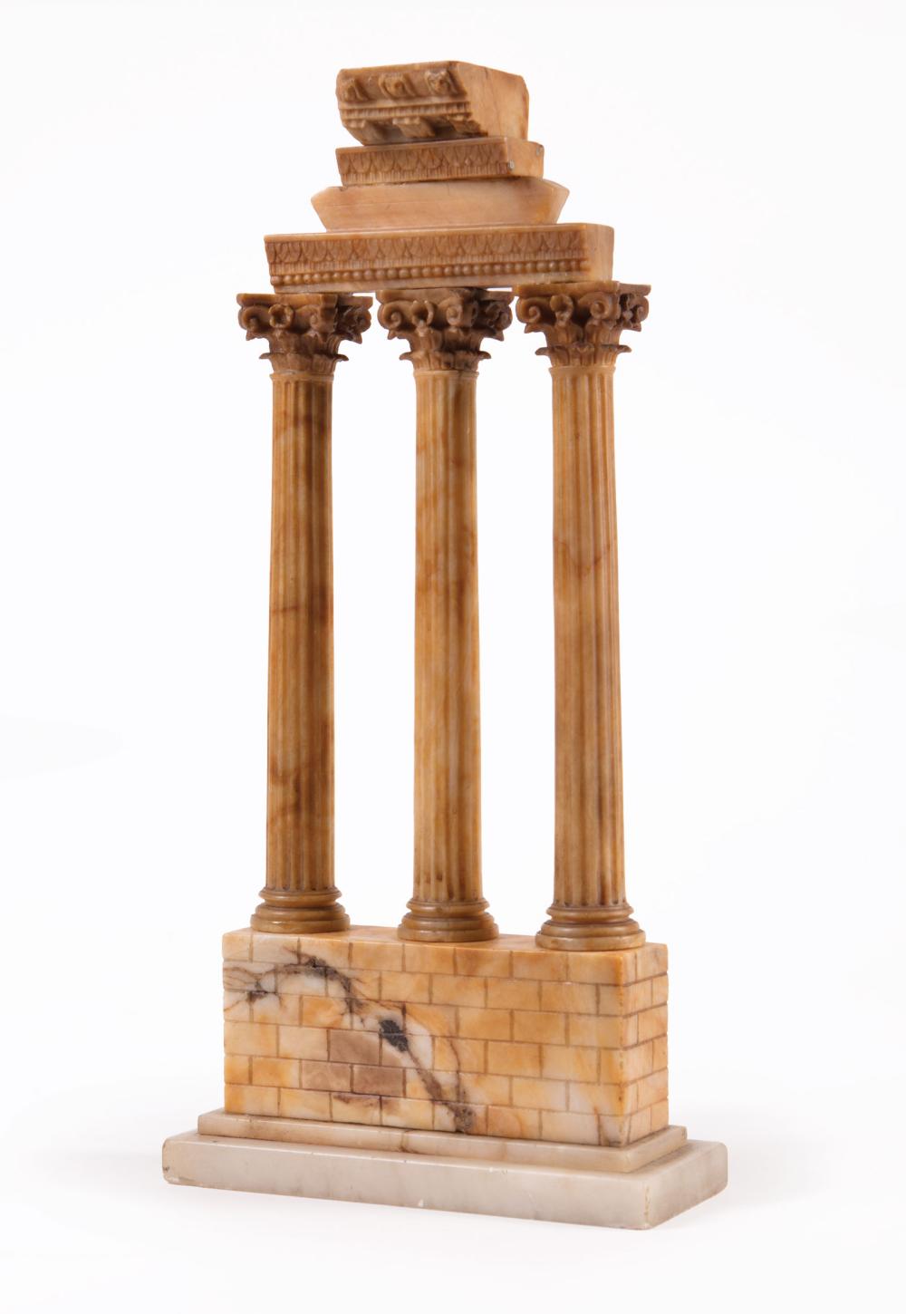 Appraisal: Grand Tour Sienna Marble Model of the Temple of Castor