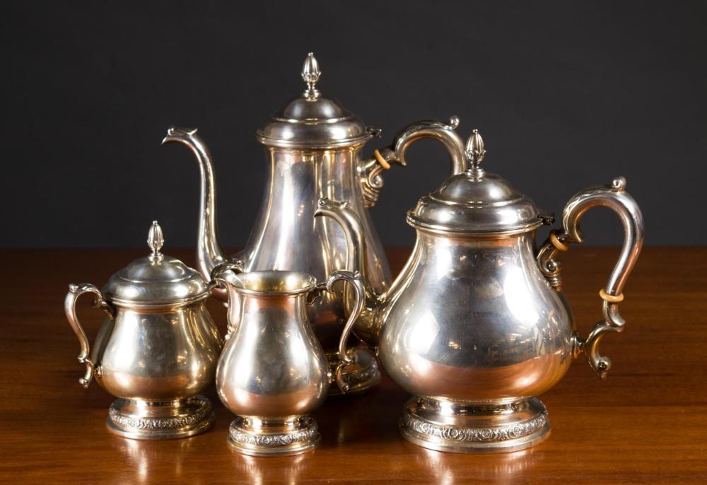 Appraisal: FOUR-PIECE COFFEE AND TEA SERVICE SET Prelude pattern C plain