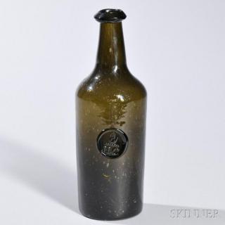 Appraisal: Blown Sealed Beer Bottle England late th century straight sided