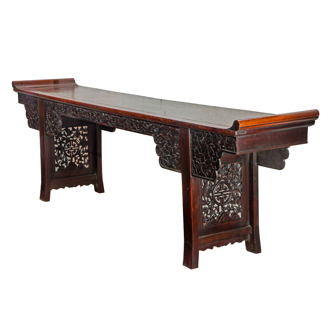 Appraisal: LARGE CHINESE HARDWOOD ALTAR TABLE Large Chinese hardwood altar table