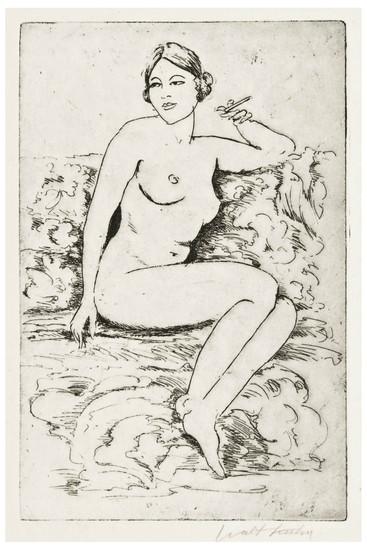 Appraisal: Walt Kuhn - Two etchings Nude with Cigarette circa signed