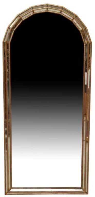 Appraisal: Large gilt painted parclose wall mirror th c having shaped