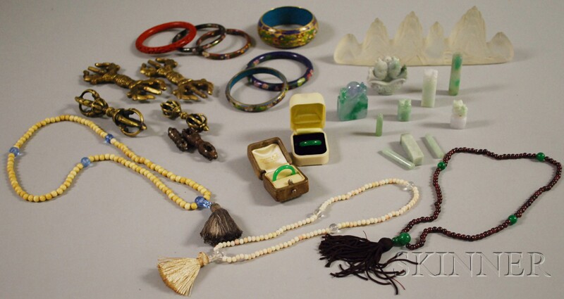 Appraisal: Twenty-eight Assorted Asian Jewelry Metal Ceramic Glass and Stone Articles