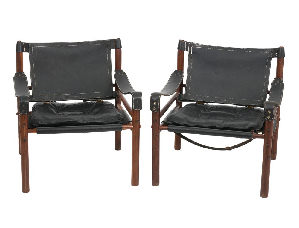 Appraisal: PR ARNE NORRELL SIROCCO SAFARI CHAIRSPair of Sirocco Safari Chairs