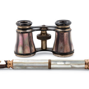 Appraisal: A Pair of French Mother-of-Pearl Veneered Opera Glasses th Century