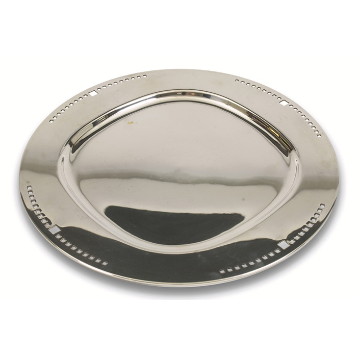 Appraisal: Richard Meier tray by Swid Powell silverplate round form with