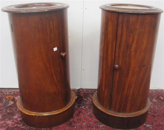 Appraisal: PAIR OF COMMODE STANDS A pair of th C marble