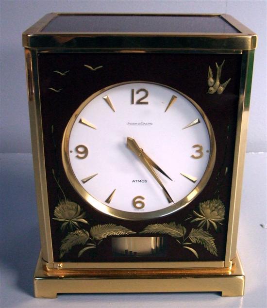 Appraisal: Jaeger le Coultre 'Atmos' mantel clock with arabic numerals on