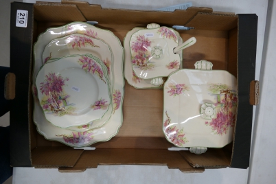 Appraisal: A collection of Meakins dinnerware in lilac thyme decoration to