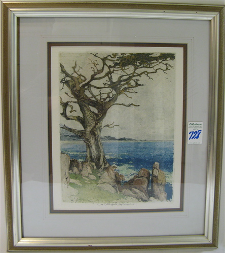 Appraisal: LUIGI KASIMIR ETCHING AND AQUATINT Austrian - titled Carmel by