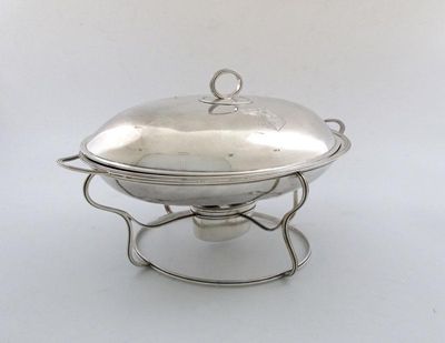 Appraisal: A George III silver chafing dish and cover on an