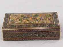 Appraisal: A Chinese cigarette box with stained ivory inlaid panel depicting