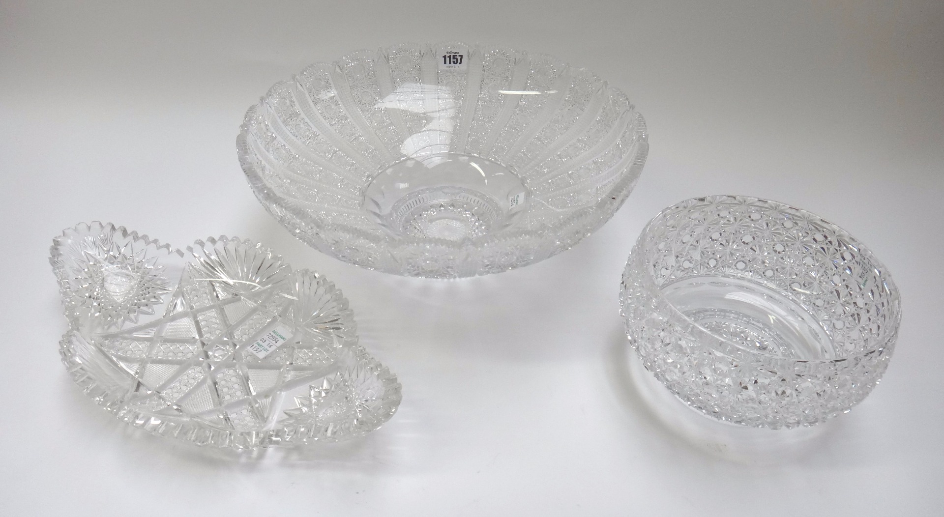 Appraisal: A large cut glass pedestal bowl th century cm diameter