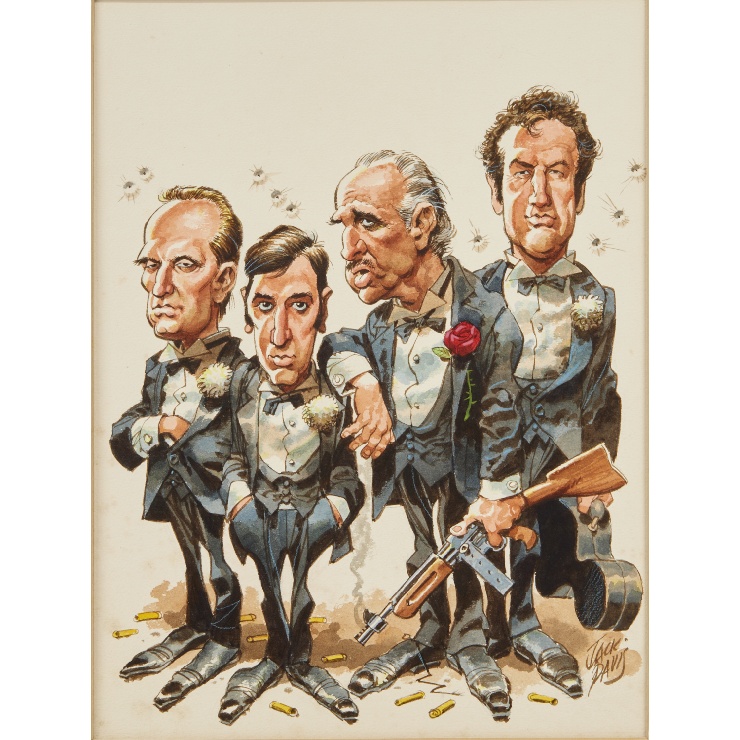 Appraisal: JACK DAVIS THE GODFATHER ORIGINAL COVER ART Jack Davis American