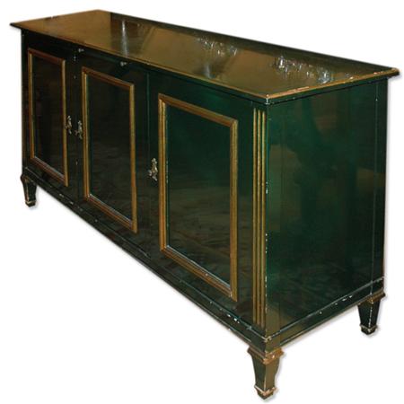 Appraisal: Gilt and Green Painted Credenza Estimate -