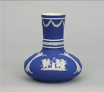 Appraisal: Wedgwood Company Cobalt Jasperware Vase Dipped jaspwerware bud vase in