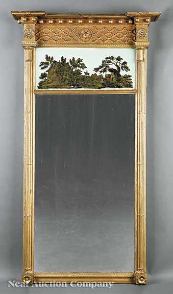 Appraisal: A Sheraton Carved and Gilded Mirror c - Philadelphia cove