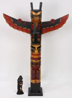 Appraisal: lot of Pacific Northwest coast style totem poles lot of