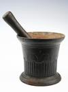 Appraisal: MORTAR PESTLE - th C cast iron mortar and pestle