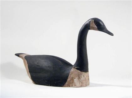 Appraisal: Carved and painted Canada Goose decoy th century Solid construction