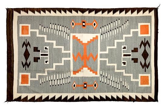 Appraisal: Navajo Storm Pattern Rug x inches Navajo Storm Pattern Rug