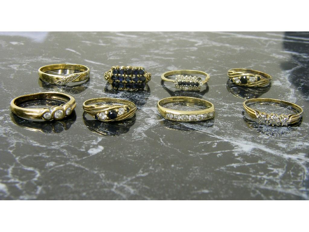 Appraisal: Eight ct stone set dress rings gm